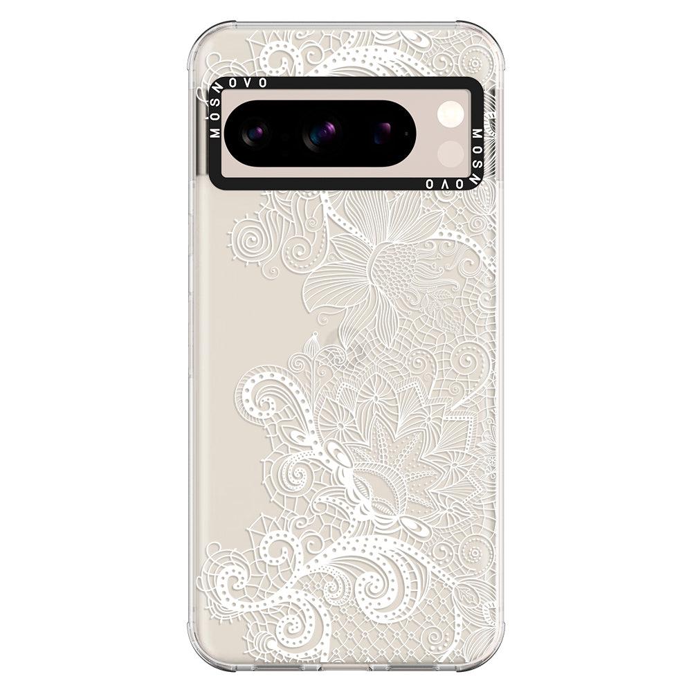 Lacy White Flower Phone Case - Google Pixel 8 Pro Case