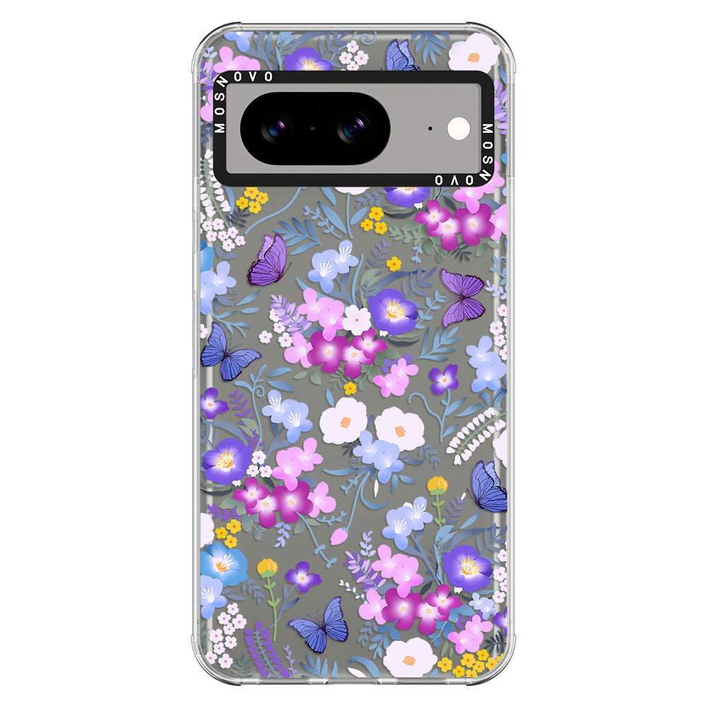 Purple Peri Nemophila Flower Phone Case - Google Pixel 8 Case