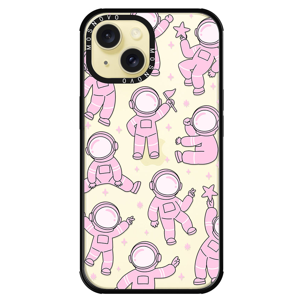 Pink Astronaut Phone Case - iPhone 15 Plus Case - MOSNOVO