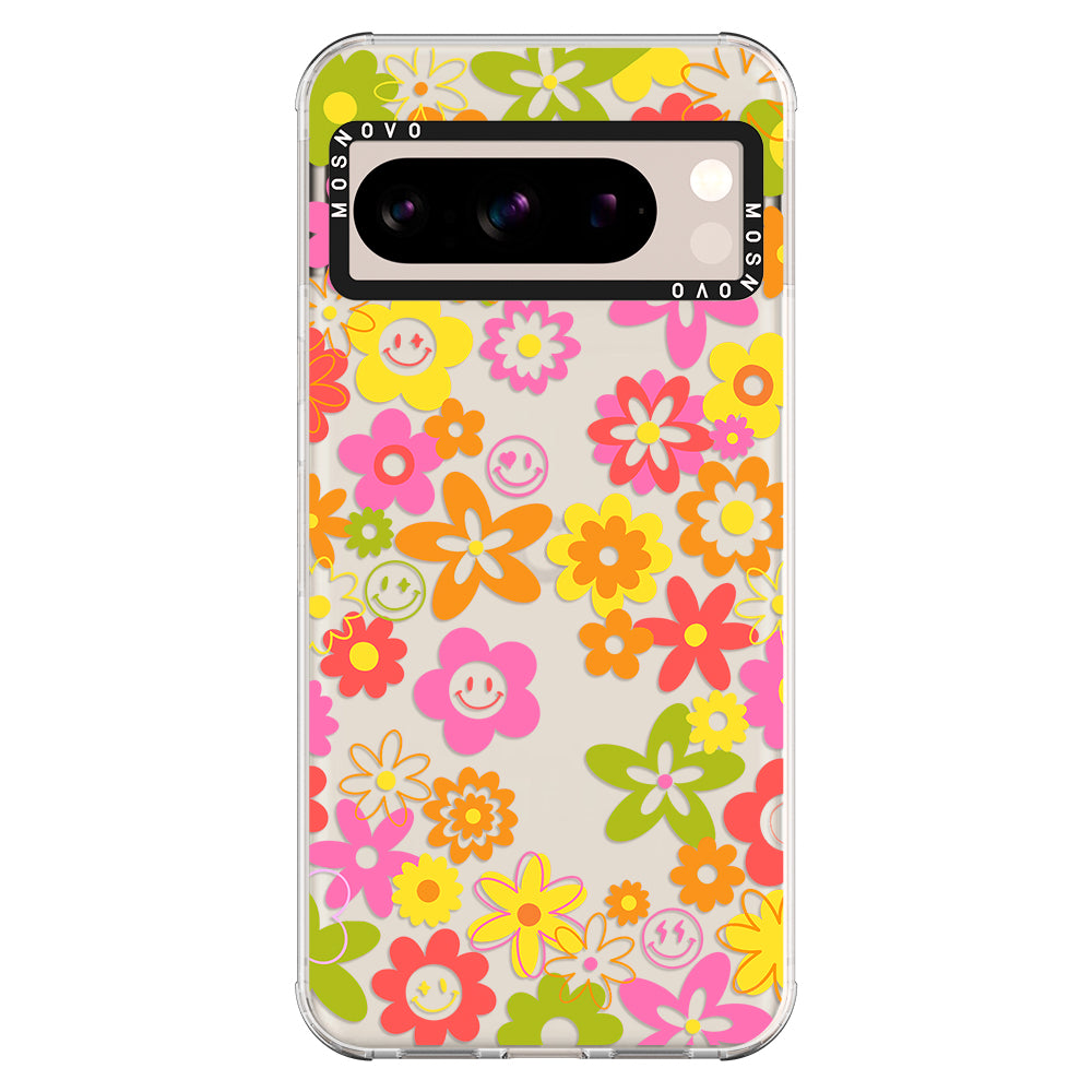 70's Groovy Floral Phone Case - Google Pixel 8 Pro Case - MOSNOVO