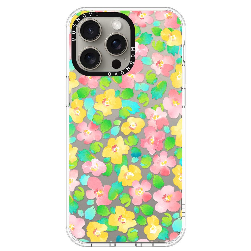 Floral Print Phone Case - iPhone 15 Pro Max Case - MOSNOVO