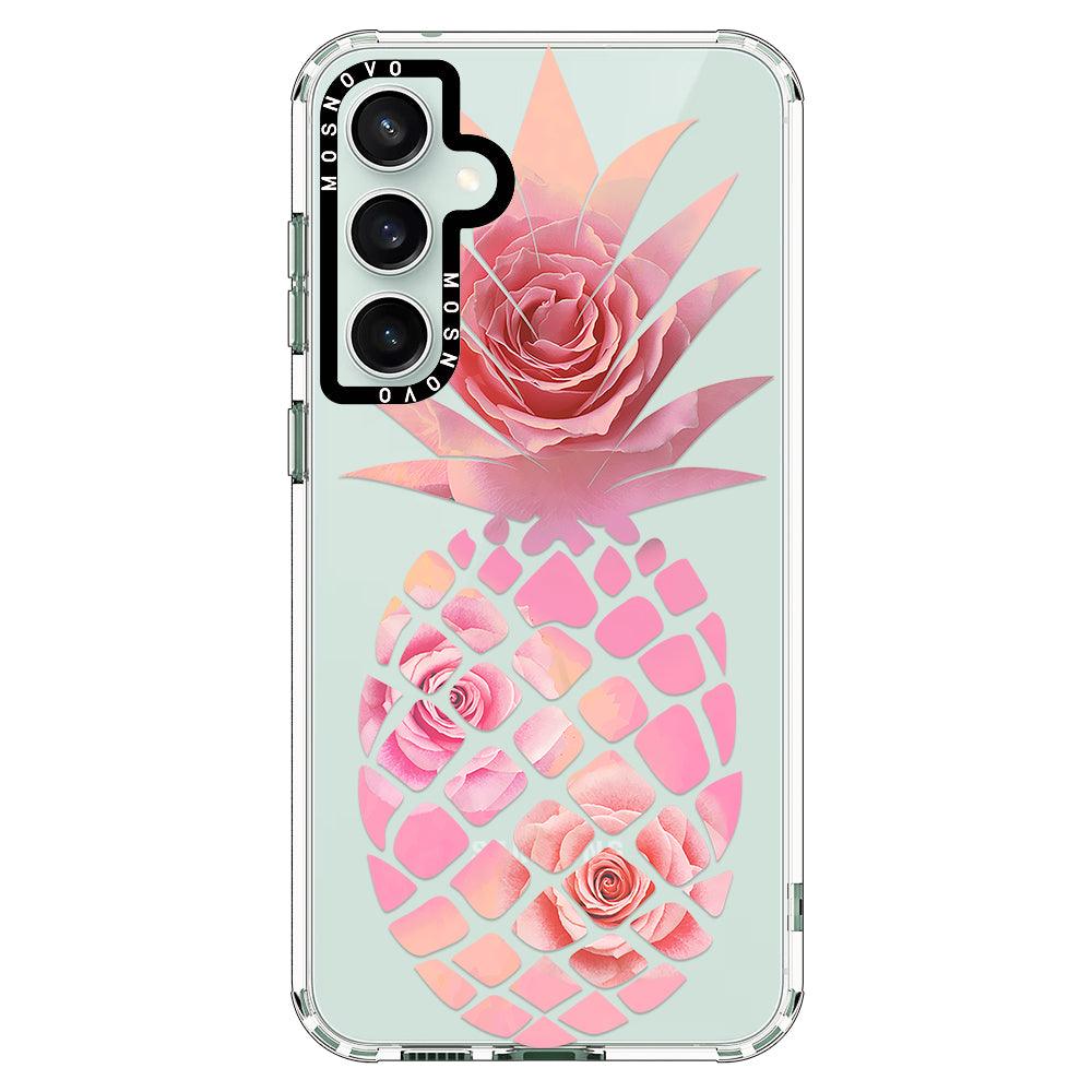 Pink Floral Pineapple Phone Case - Samsung Galaxy S23 FE Case