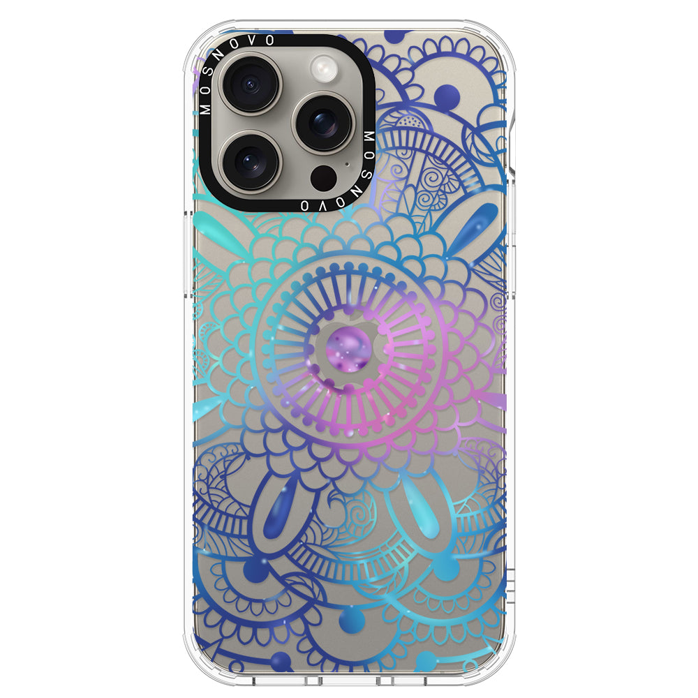 Violet Blue Mandala Phone Case - iPhone 15 Pro Max Case - MOSNOVO