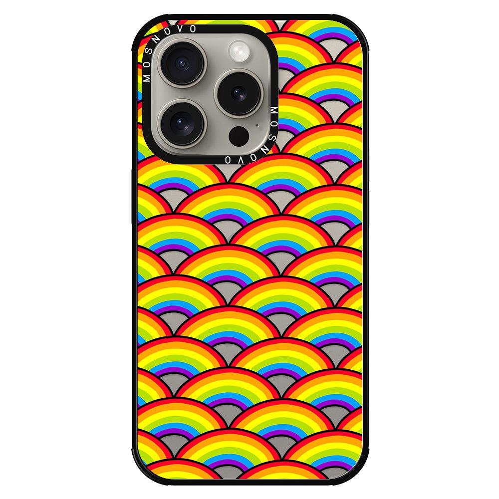 Rainbow Waves Phone Case - iPhone 15 Pro Case - MOSNOVO