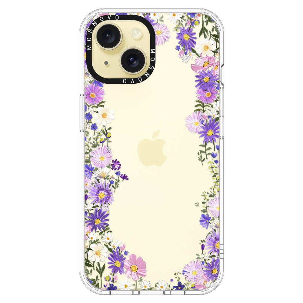 Purple Daisy Garden Phone Case - iPhone 15 Case - MOSNOVO