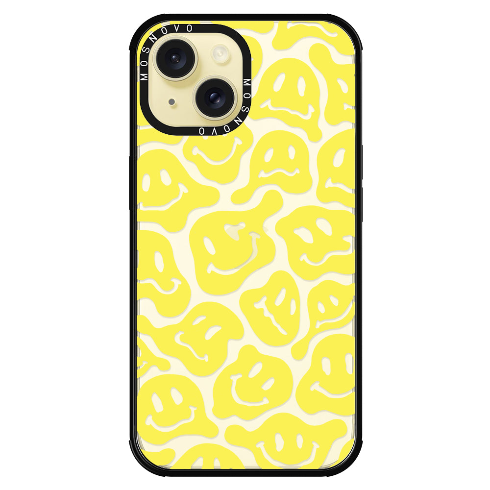 Melted Yellow Smiles Face Phone Case - iPhone 15 Plus Case - MOSNOVO