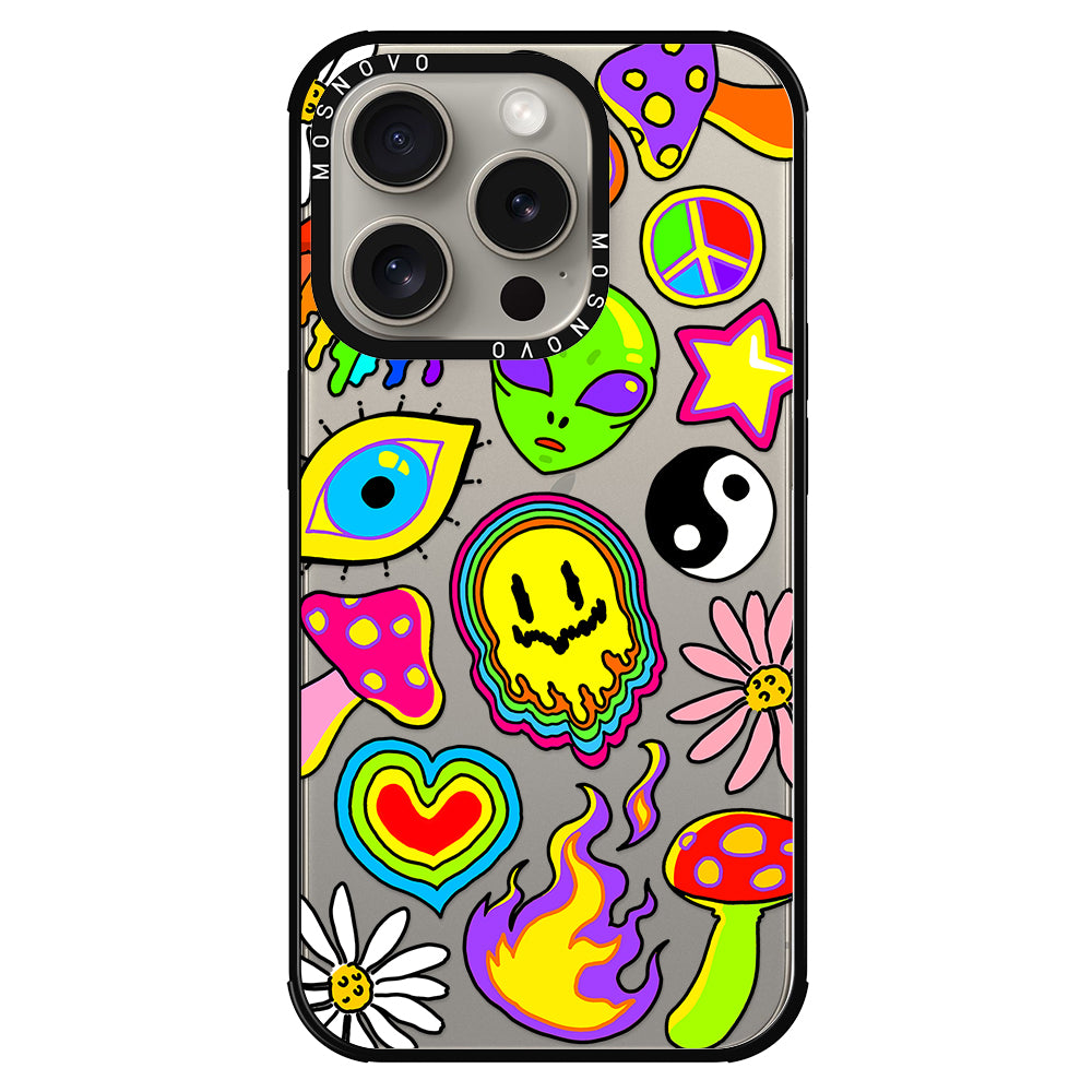 Hippie Rainbow Face Love Phone Case - iPhone 15 Pro Case - MOSNOVO