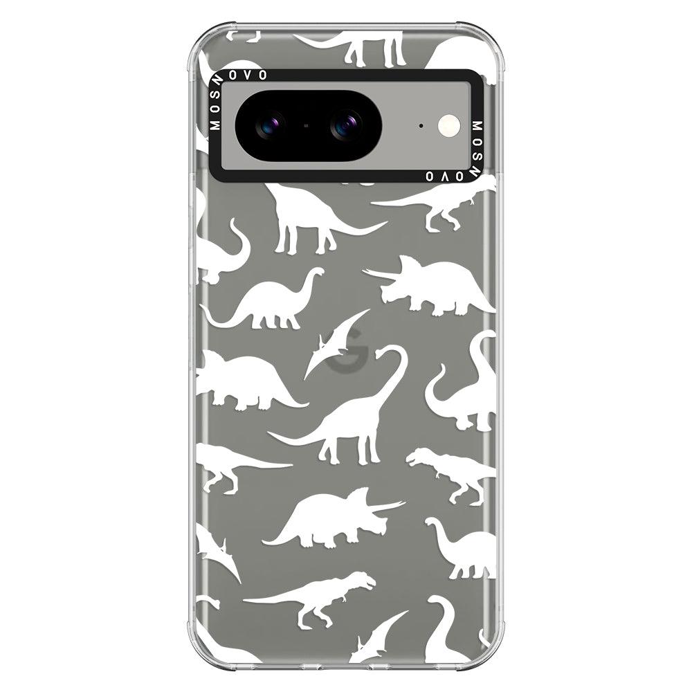 White Dinosaur Phone Case - Google Pixel 8 Case - MOSNOVO