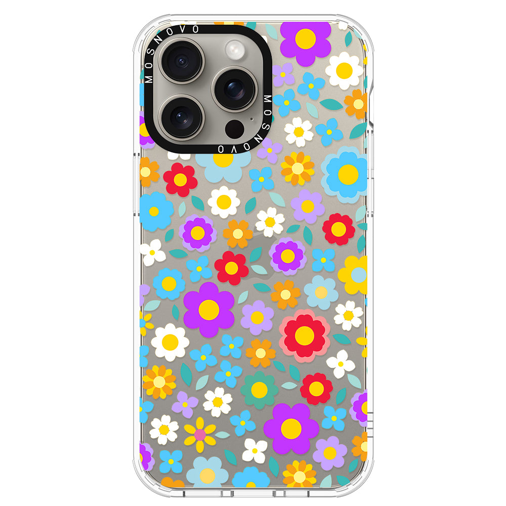 Retro Flower Phone Case - iPhone 15 Pro Max Case - MOSNOVO