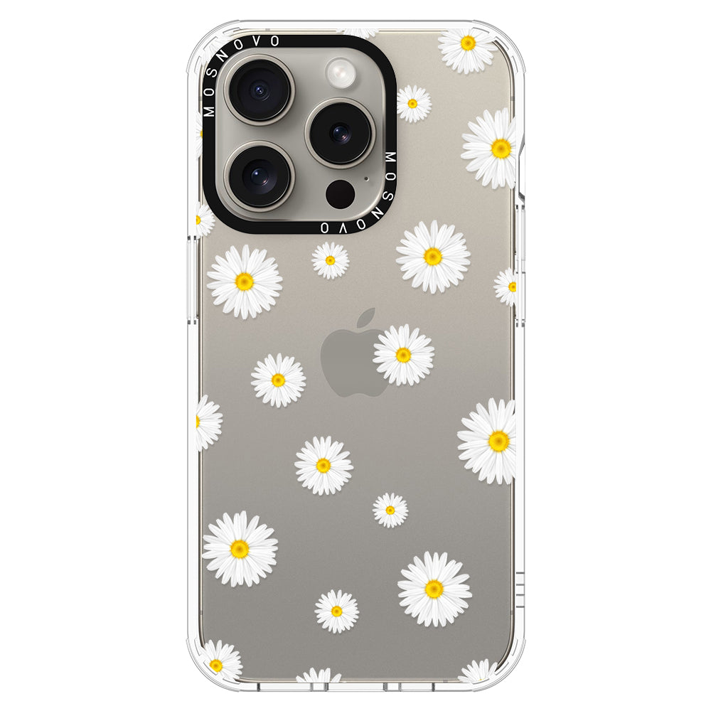 White Daisy Phone Case - iPhone 15 Pro Case - MOSNOVO