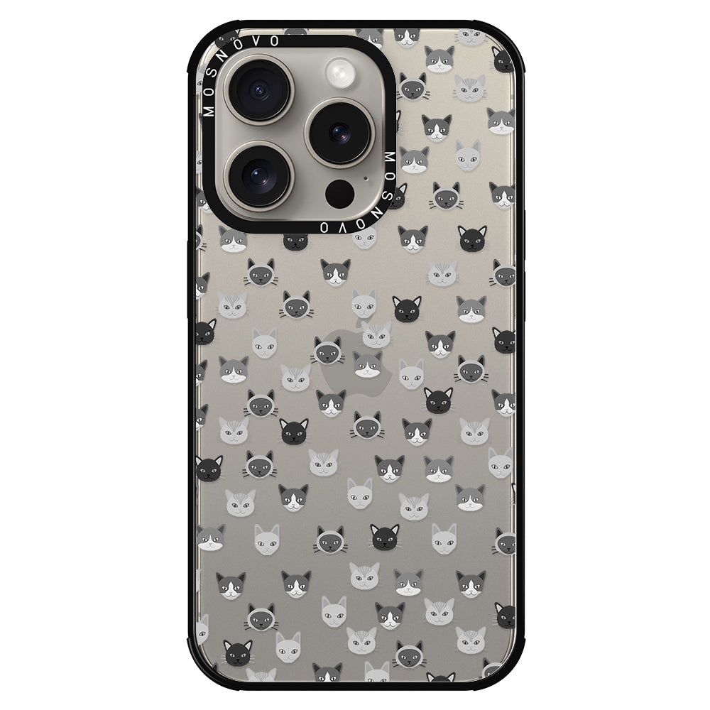 Cats Head Phone Case - iPhone 15 Pro Case - MOSNOVO