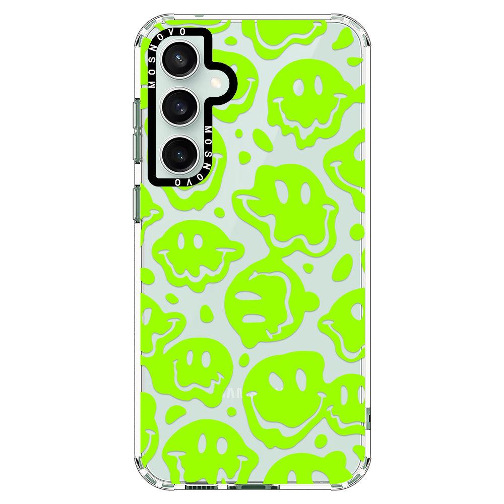 Distorted Green Smiles Face Phone Case - Samsung Galaxy S23 FE Case