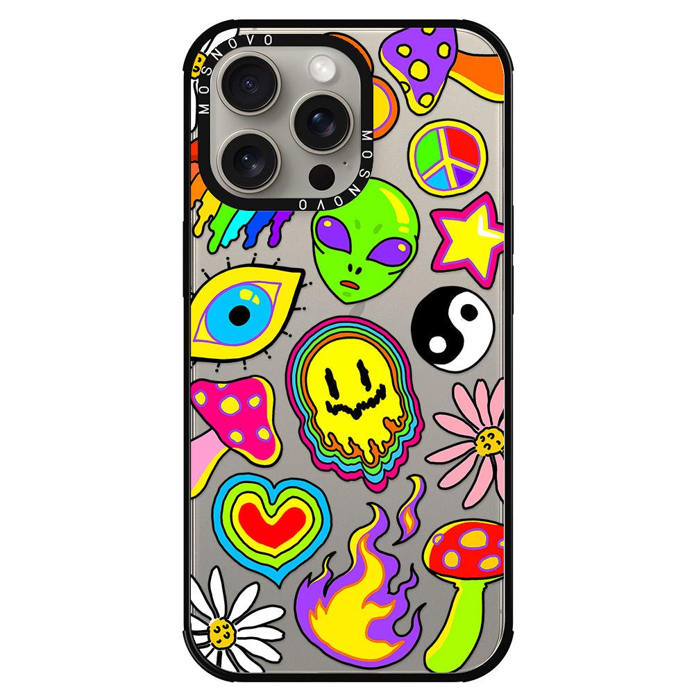 Hippie Rainbow Face Love Phone Case - iPhone 15 Pro Max Case - MOSNOVO