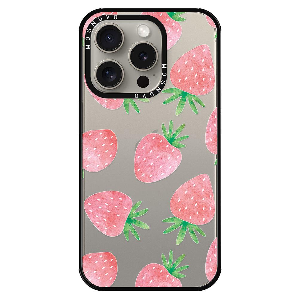 Pastel Strawberry Phone Case - iPhone 15 Pro Case - MOSNOVO