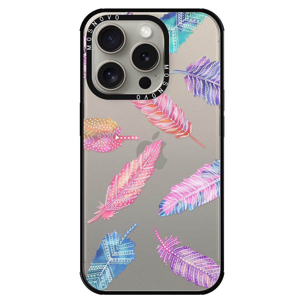 Tribal Feathers Phone Case - iPhone 15 Pro Case - MOSNOVO