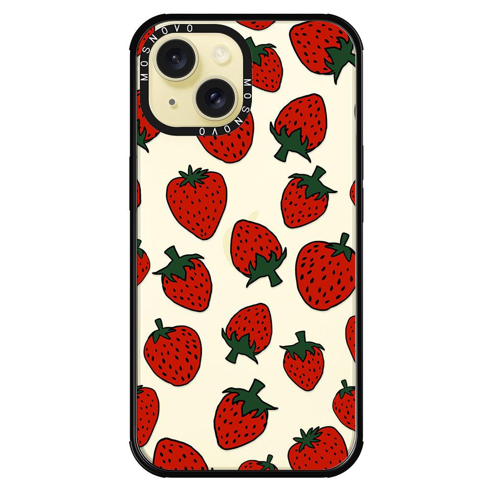 Red Strawberry Phone Case - iPhone 15 Case - MOSNOVO