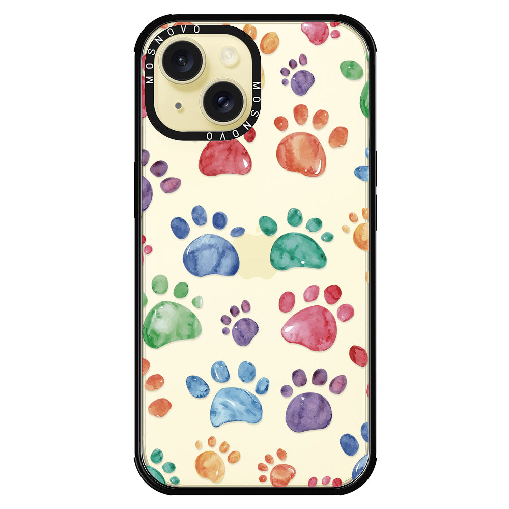 Colorful Paw Phone Case - iPhone 15 Plus Case - MOSNOVO