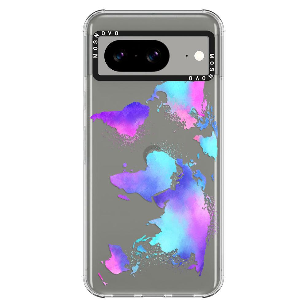 Psychedelic World Map Phone Case - Google Pixel 8 Case - MOSNOVO