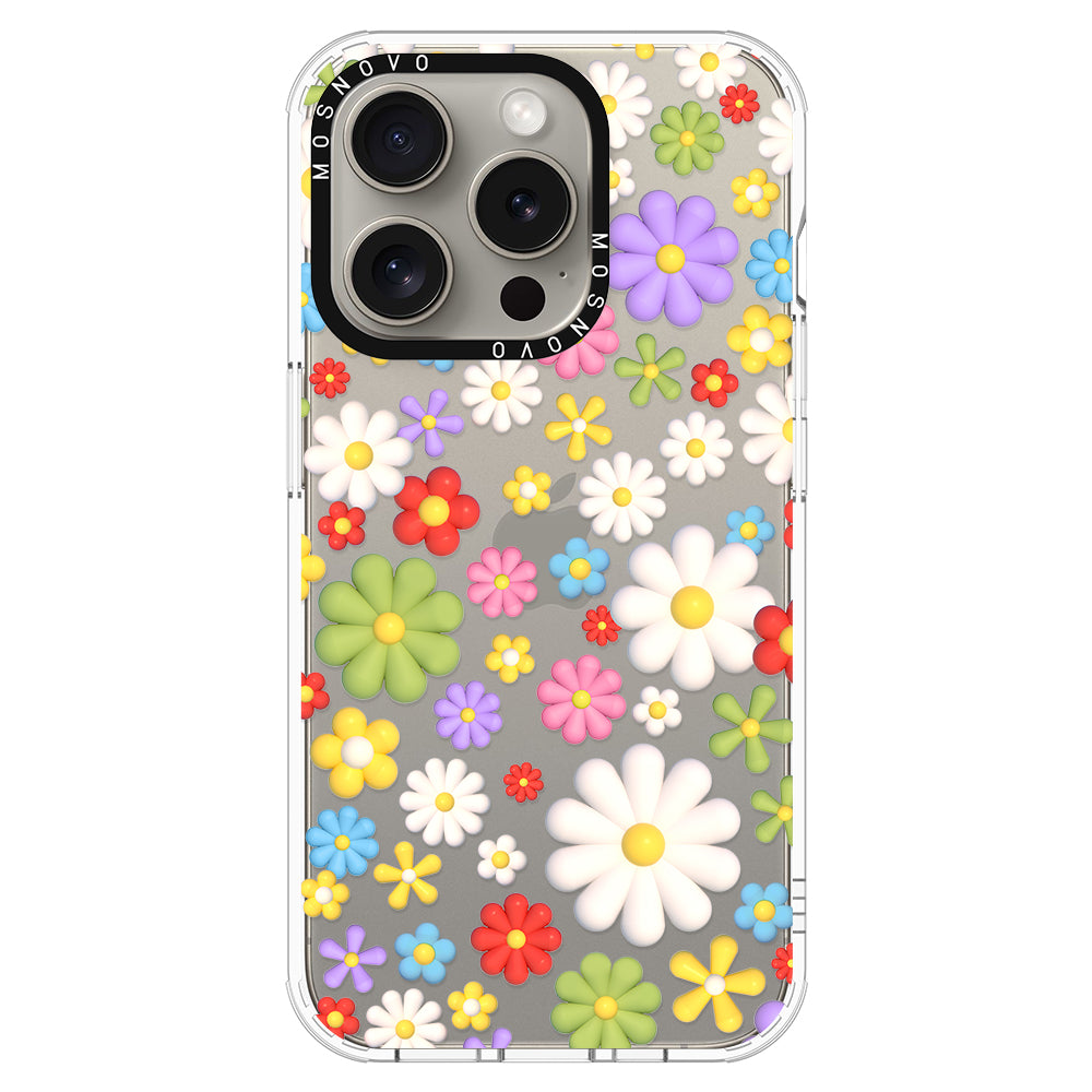 3D Flowers Phone Case - iPhone 15 Pro Case - MOSNOVO