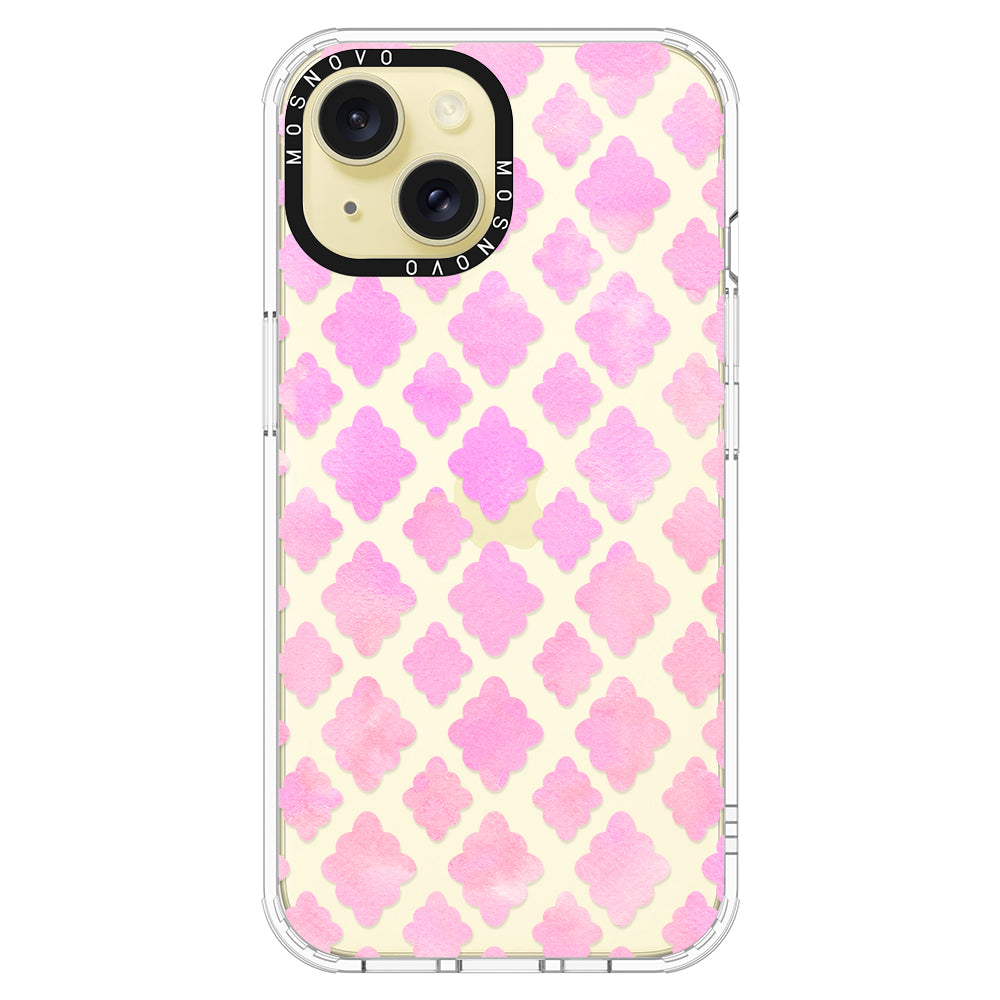 Pink Flower Diamond Phone Case - iPhone 15 Case - MOSNOVO