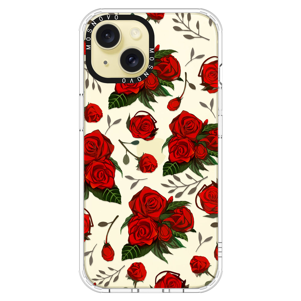 Simply Red Roses Phone Case - iPhone 15 Case - MOSNOVO