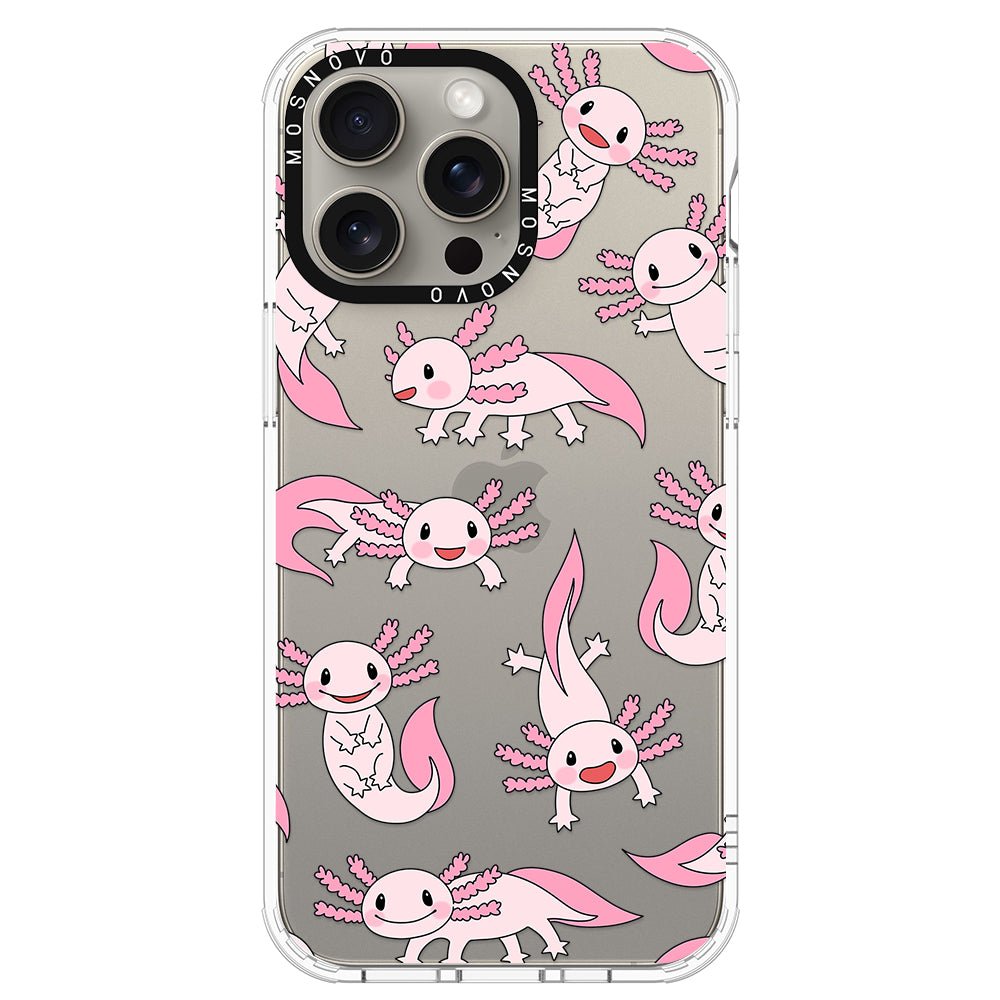 Pink Axolotl Phone Case - iPhone 15 Pro Max Case - MOSNOVO