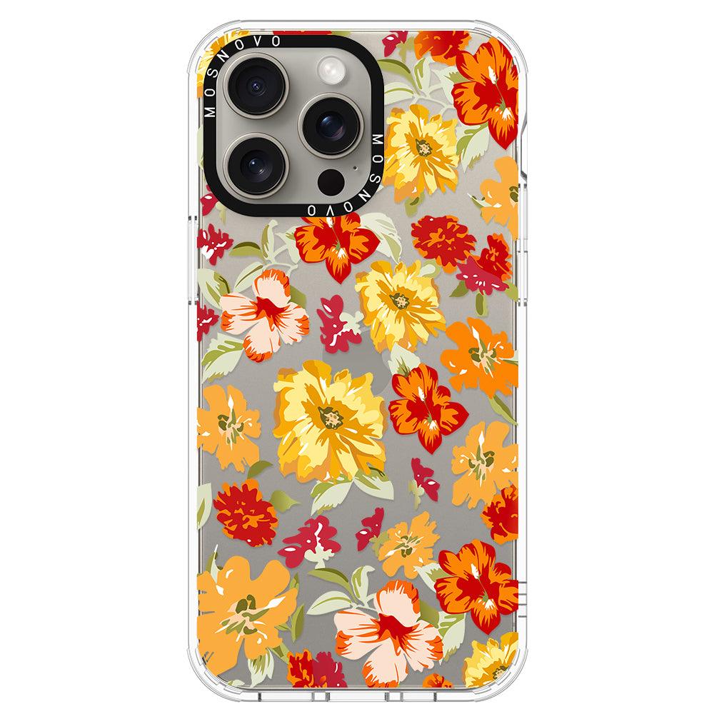 70s Boho Yellow Flower Phone Case - iPhone 15 Pro Max Case - MOSNOVO