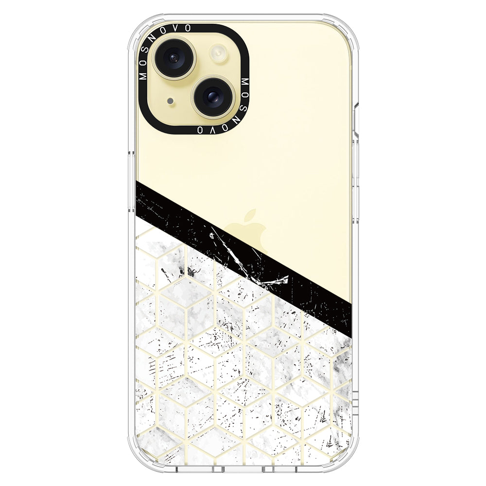 Marble Block Art Phone Case - iPhone 15 Case - MOSNOVO