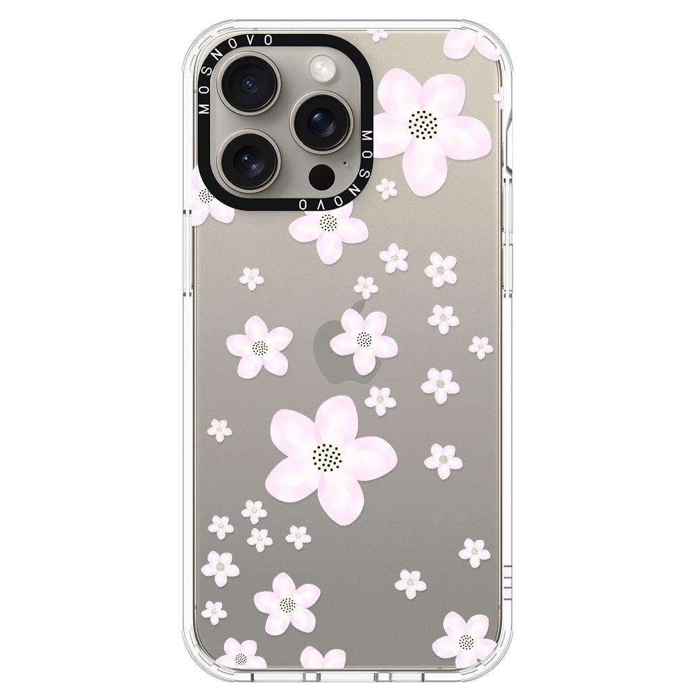 Pink Cherry Blossom Phone Case - iPhone 15 Pro Max Case - MOSNOVO