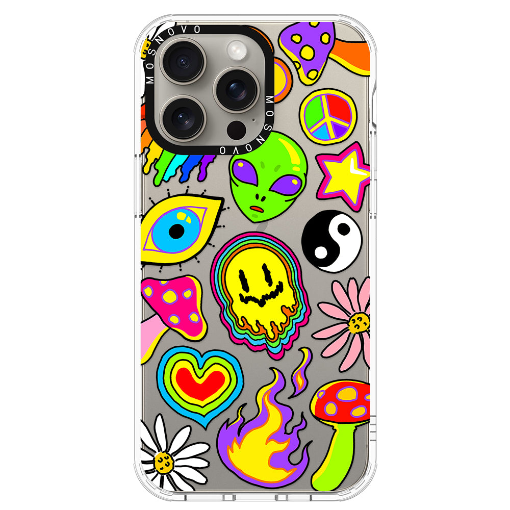 Hippie Rainbow Face Love Phone Case - iPhone 15 Pro Max Case - MOSNOVO