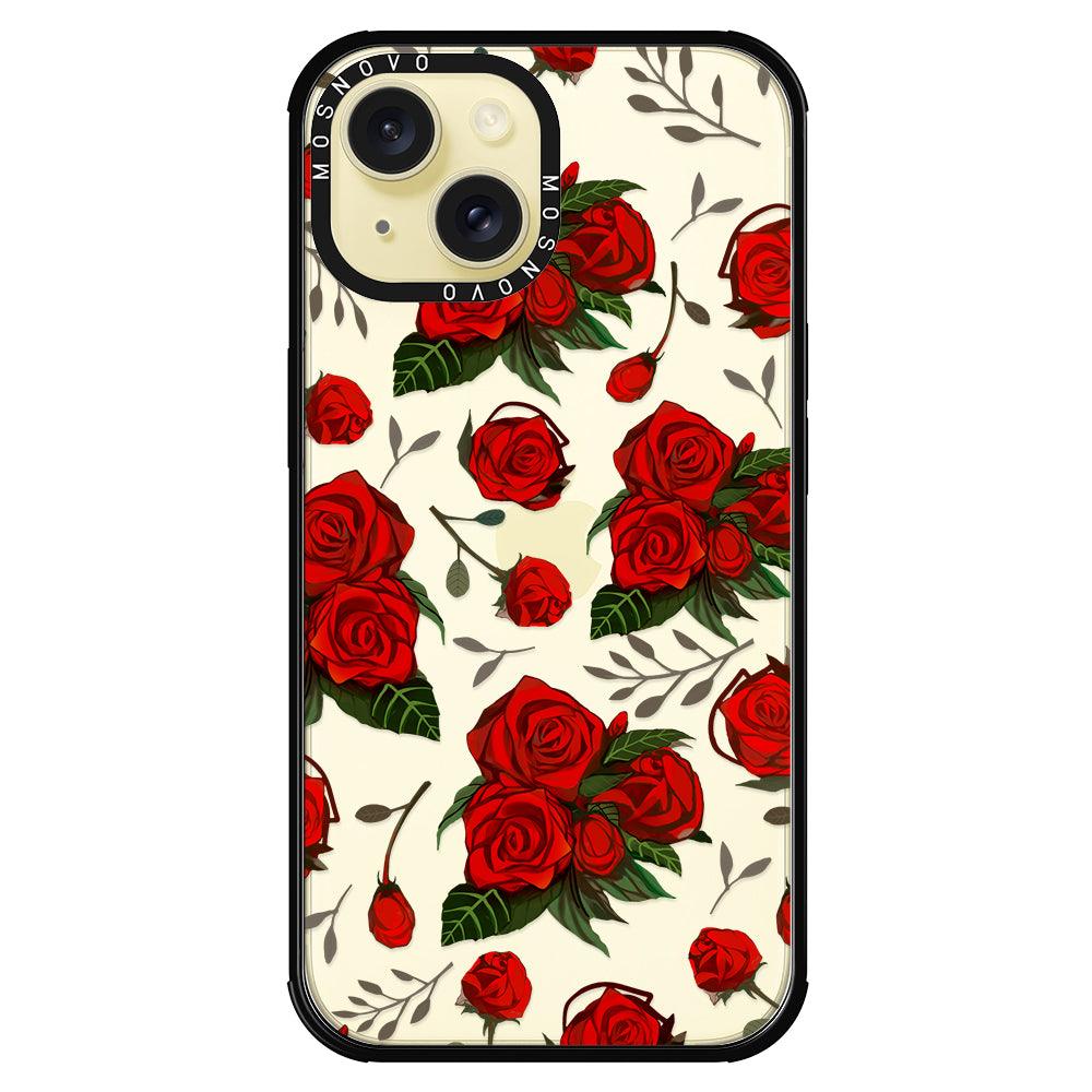 Simply Red Roses Phone Case - iPhone 15 Plus Case - MOSNOVO