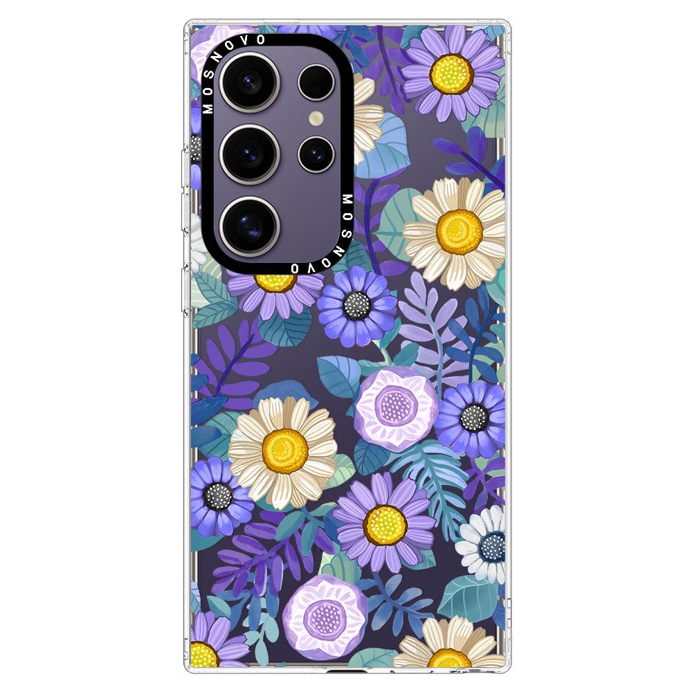 Purple Floral Phone Case - Samsung Galaxy S24 Ultra Case - MOSNOVO