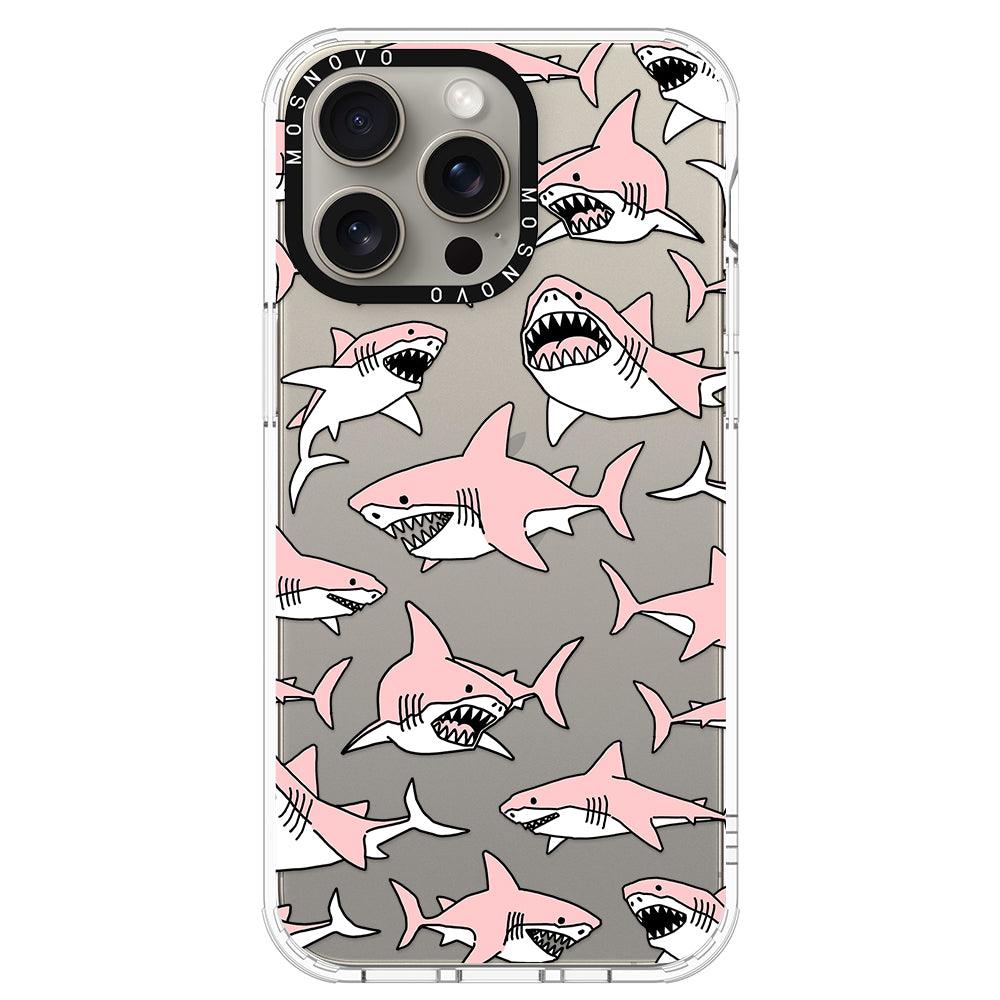 Pink Shark Phone Case - iPhone 15 Pro Max Case - MOSNOVO