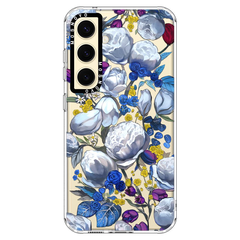 Purple Blue Floral Phone Case - Samsung Galaxy S24 Plus Case - MOSNOVO