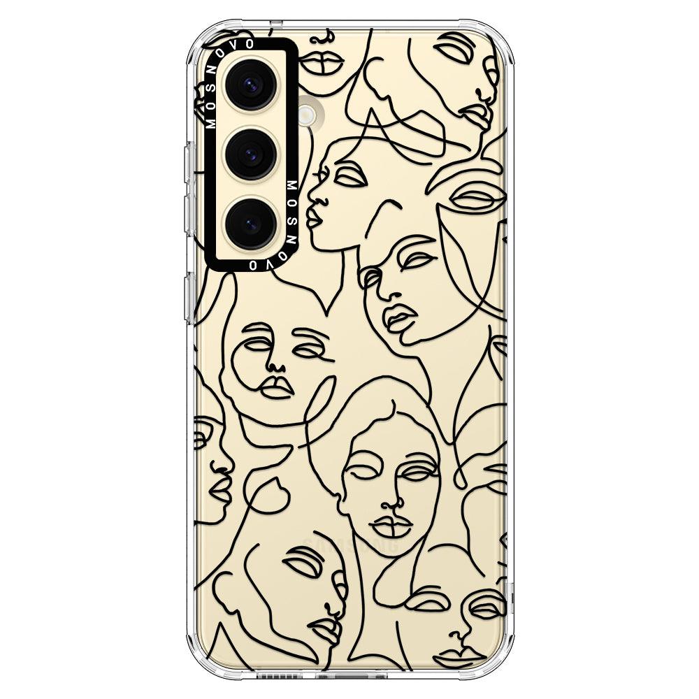 Abstract Face Line Art Phone Case - Samsung Galaxy S24 Plus Case - MOSNOVO