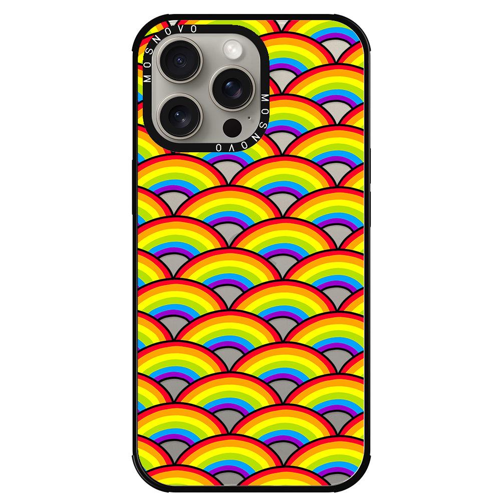 Rainbow Waves Phone Case - iPhone 15 Pro Max Case - MOSNOVO