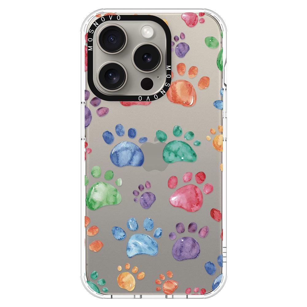 Colorful Paw Phone Case - iPhone 15 Pro Case - MOSNOVO