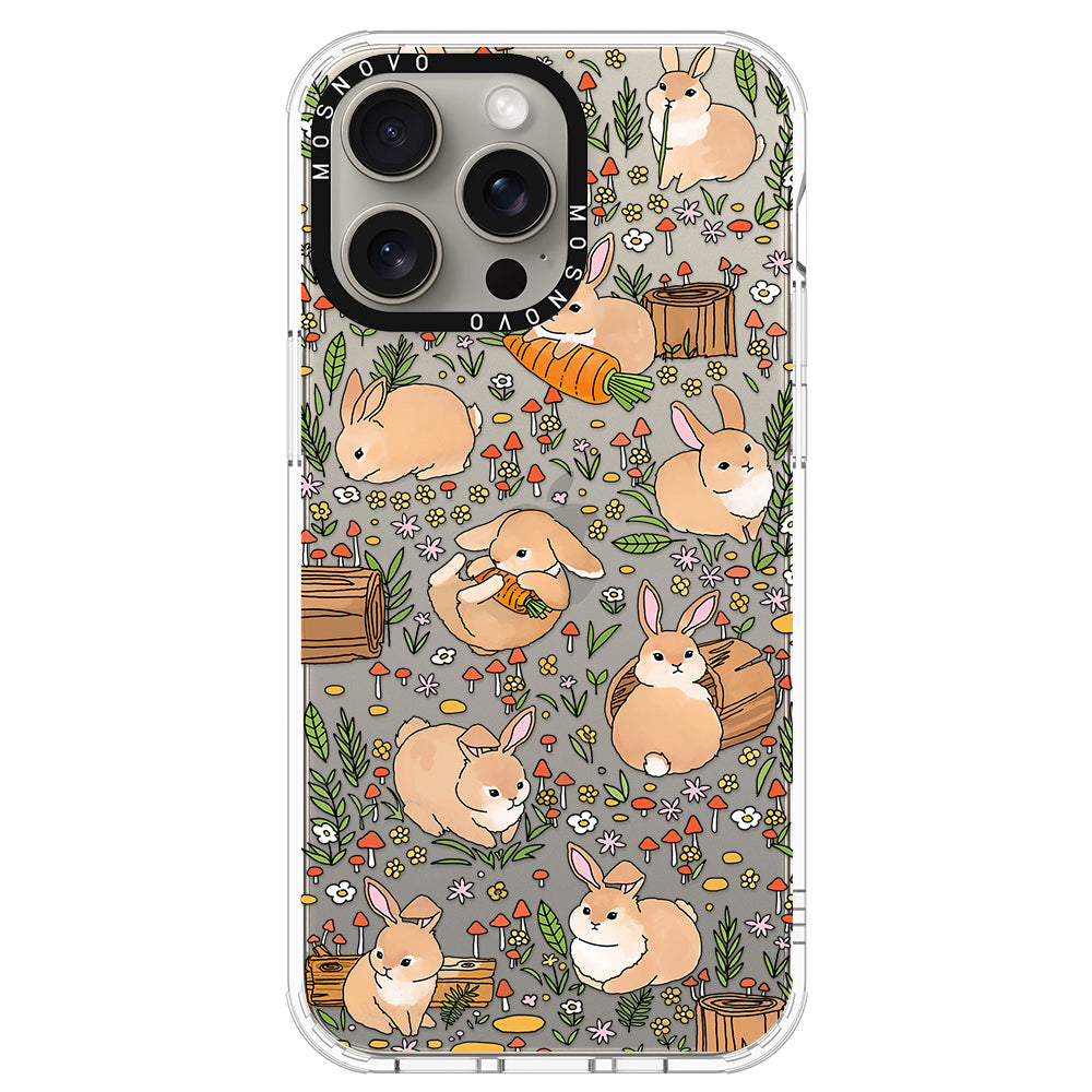 Cute Bunny Garden Phone Case - iPhone 15 Pro Max Case - MOSNOVO