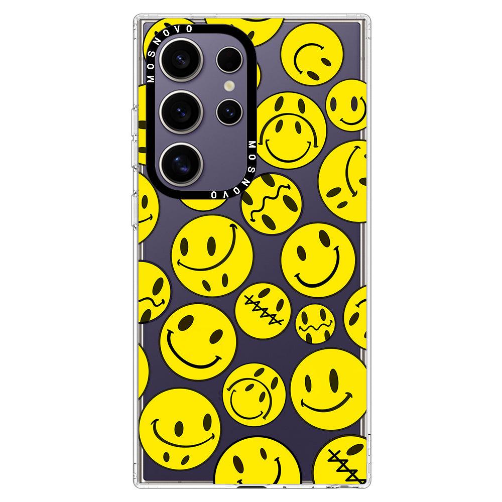 Yellow Sad Smile Face Phone Case - Samsung Galaxy S24 Ultra Case - MOSNOVO