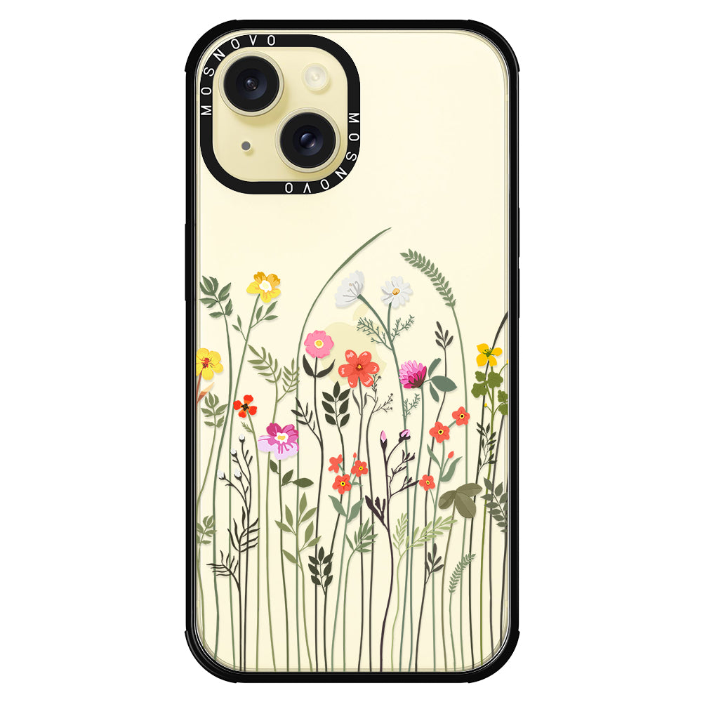 Spring Wildflower Phone Case - iPhone 15 Case Black