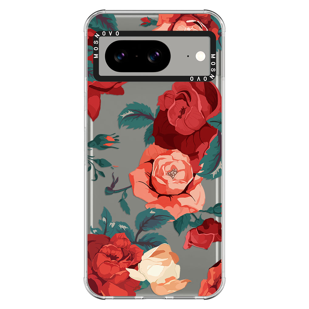 Vintage Red Rose Phone Case - Google Pixel 8 Case - MOSNOVO