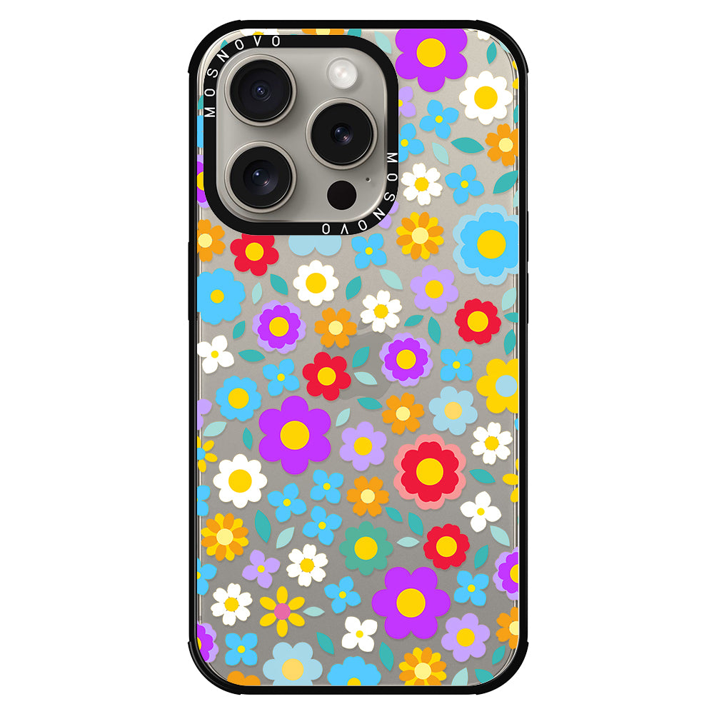 Retro Flower Phone Case - iPhone 15 Pro Case - MOSNOVO