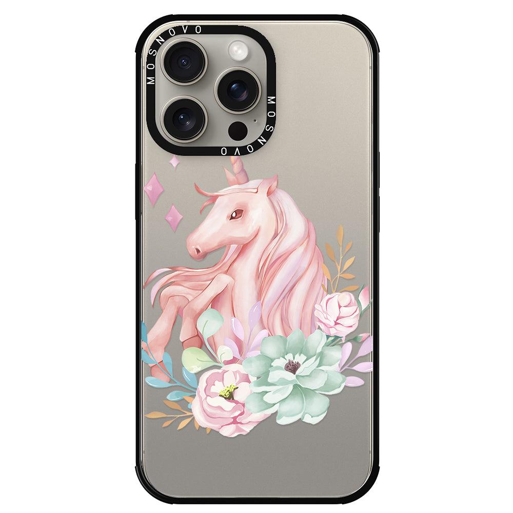 Elegant Flowers Unicorn Phone Case - iPhone 15 Pro Max Case - MOSNOVO