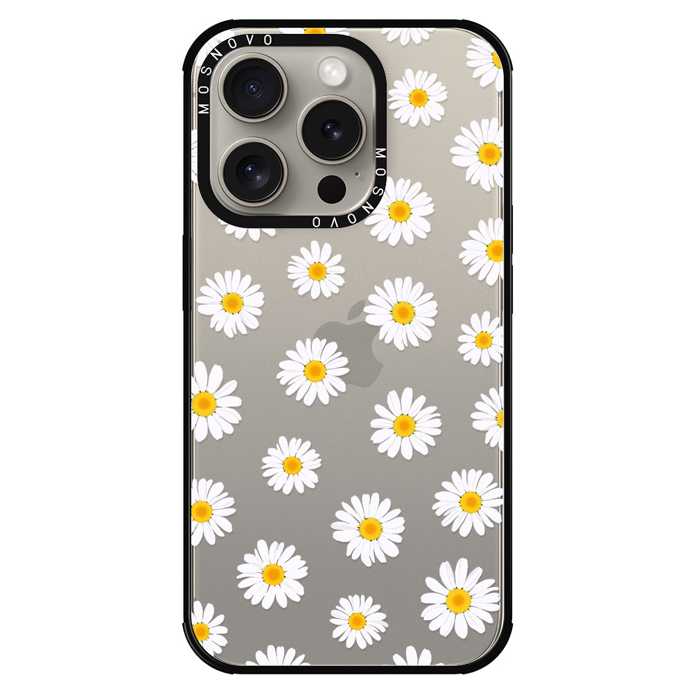 White Daisy Phone Case - iPhone 15 Pro Case - MOSNOVO