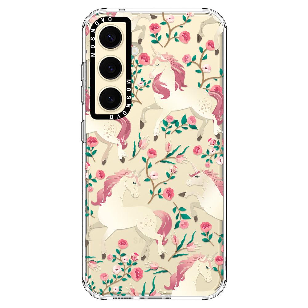 Unicorn Flower Garden Phone Case - Samsung Galaxy S24 Case - MOSNOVO