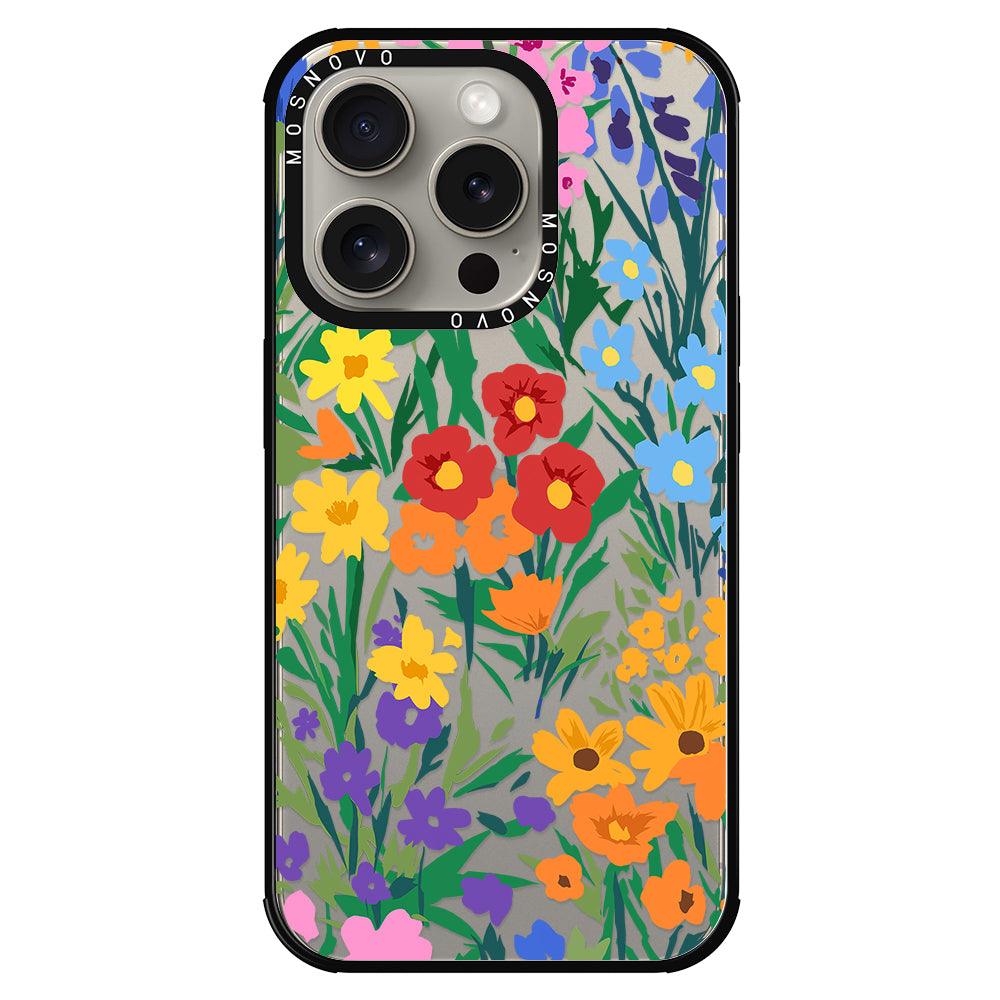 Spring Botanical Flower Floral Phone Case - iPhone 15 Pro Case - MOSNOVO