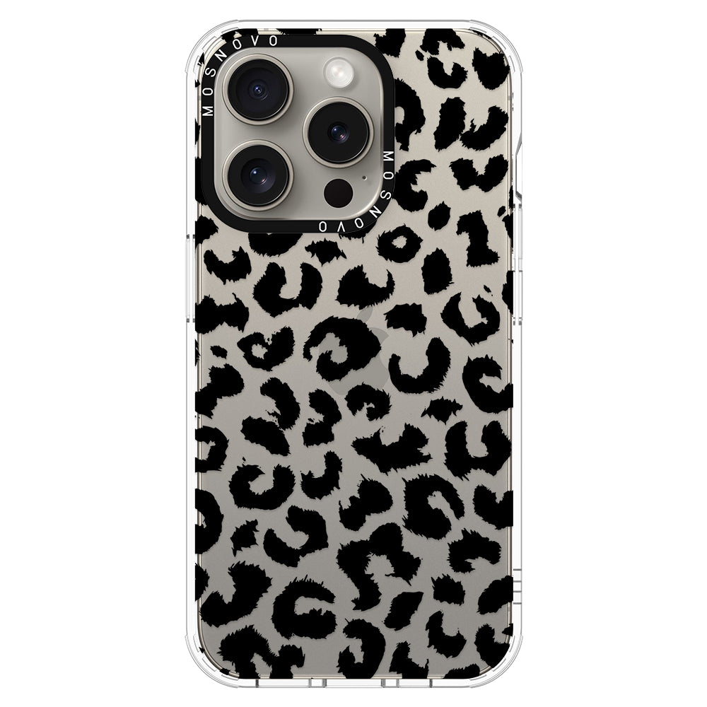 Black Leopard Phone Case - iPhone 15 Pro Case - MOSNOVO