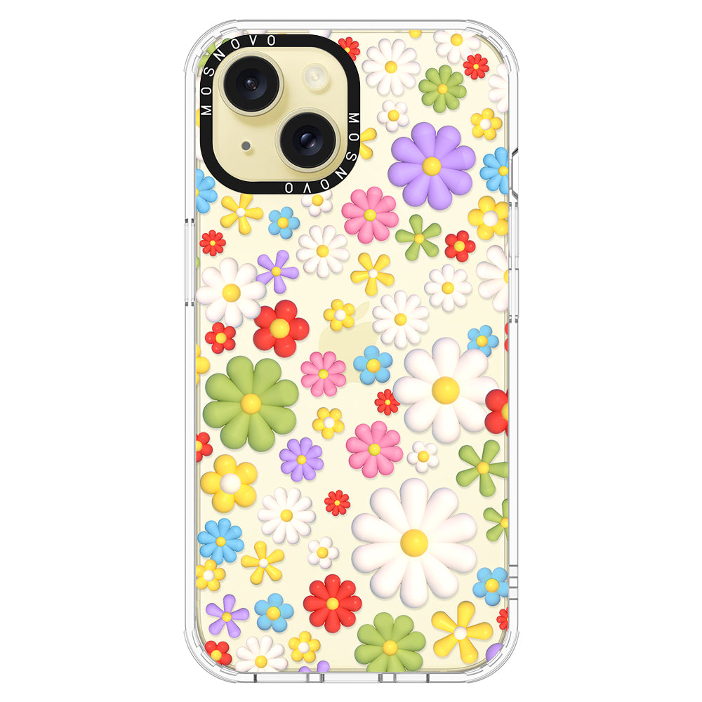 3D Flowers Phone Case - iPhone 15 Plus Case - MOSNOVO