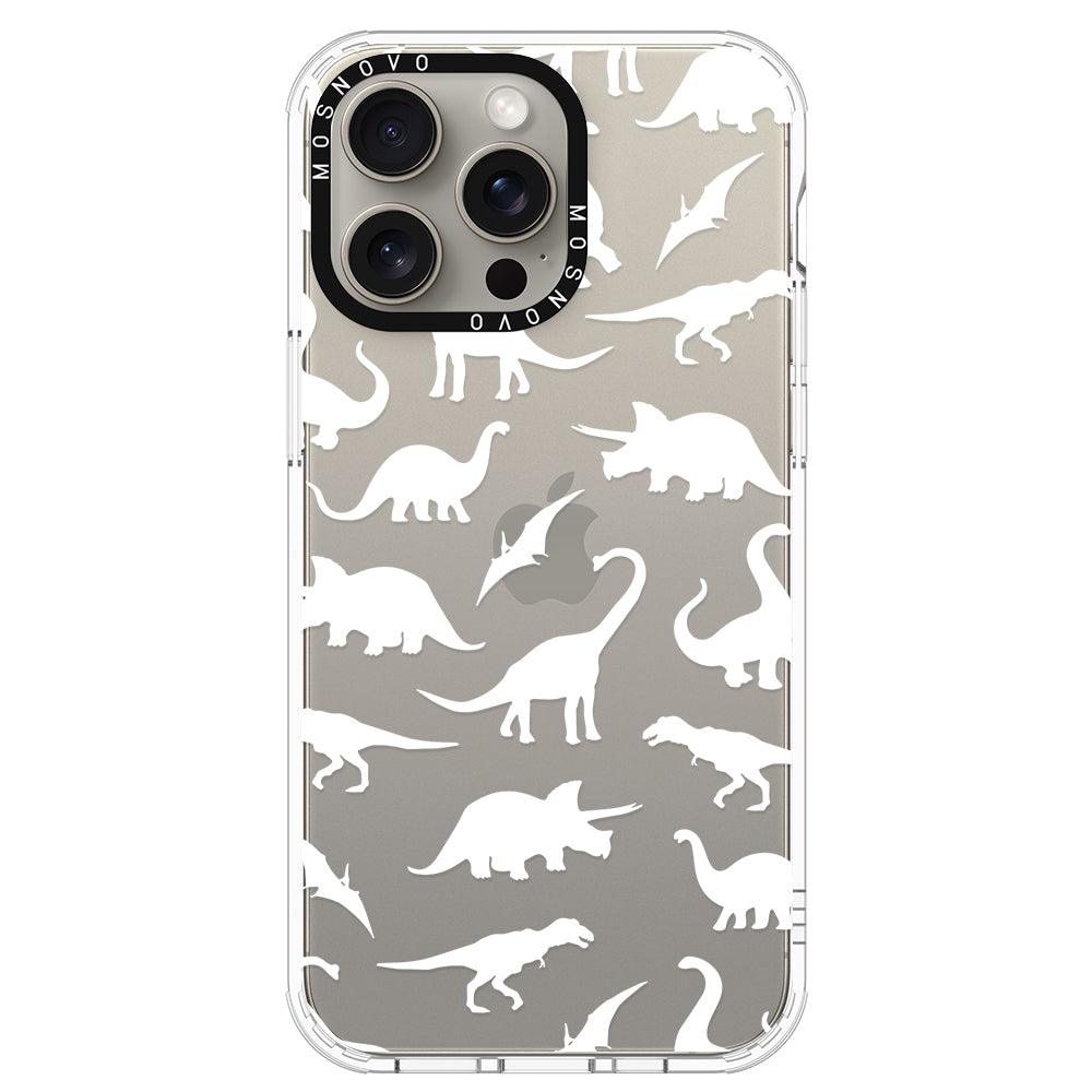 White Dinosaur Phone Case - iPhone 15 Pro Max Case - MOSNOVO