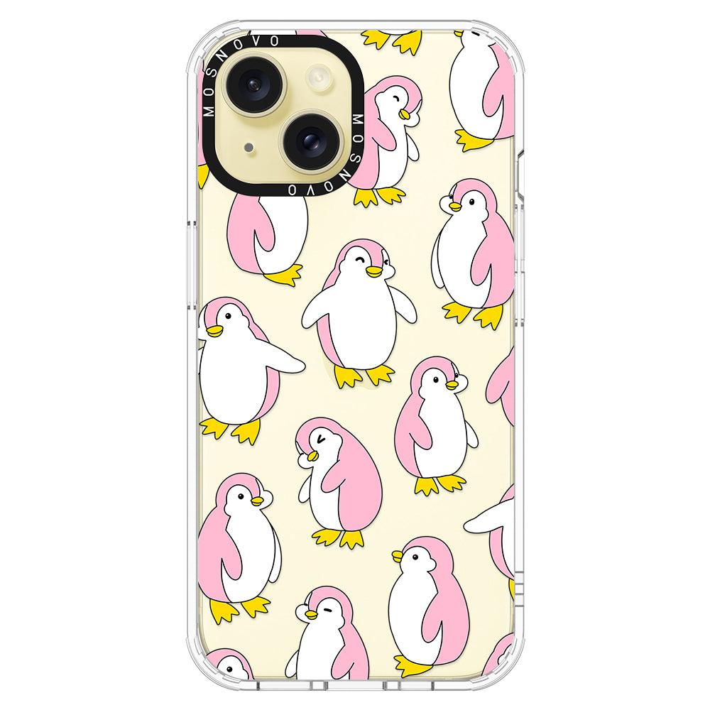 Pink Penguins Phone Case - iPhone 15 Case - MOSNOVO